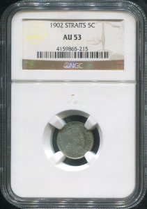 5 центов 1902 (Стрейтс Сетлментс) (в слабе)