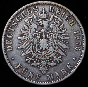 5 марок 1876 (Вюртемберг) 