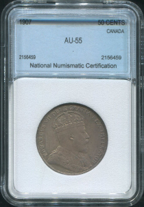 50 центов 1907 (Канада) (в слабе)