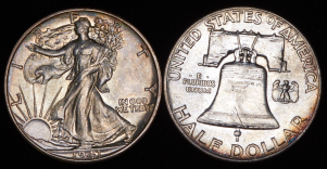 Набор из 2-х сер  монет 1/2 доллара (США)