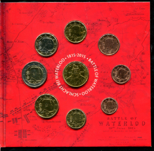 Набор из 9-ти монет "Ватерлоо" (Бельгия) (в п/у)