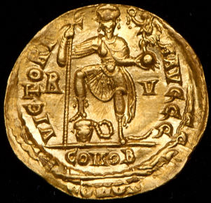 Солид. Валентиниан III. Рим империя