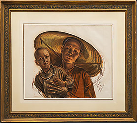 Александр Евгеньевич Яковлев (1887-1938) «Мать и дитя  Хюэ (Аннам  Французский Индокитай)»