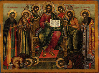 Деисус, с ярославскими святыми князьями 