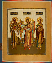 Иоанн Предтеча, архангел Гавриил, апостол Павел (из деисусного чина)