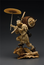 Окимоно «Божество Эбису с барабаном и демоном  Óни»