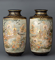 Парные вазы в стиле сацума
