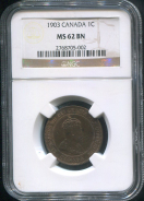 1 цент 1903 (Канада) (в слабе)