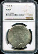 1 доллар 1922 (США) (в слабе)