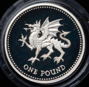 1 фунт 1995 "Валлийский дракон" (Великобритания) (piedfort)