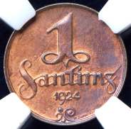 1 сантим 1924 (Латвия) (в слабе)