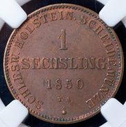 1 сешлинг 1850 (Шлезвиг-Гольштейн) (в слабе)