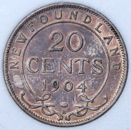 20 центов 1904 (Ньюфаундленд) (в слабе)