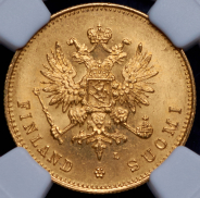 20 марок 1891 (Финляндия) (в слабе) L