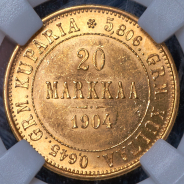 20 марок 1904 (Финляндия) (в слабе) L