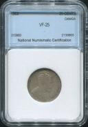 25 центов 1902 (Канада) (в слабе)