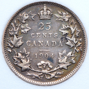 25 центов 1904 (Канада) (в слабе)