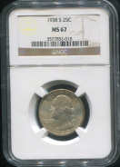 25 центов 1938 (США) (в слабе)