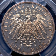 3 марки 1910 (Гессен) (в слабе)