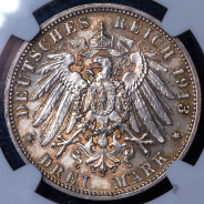 3 марки 1913 (Саксония) (в слабе) Е