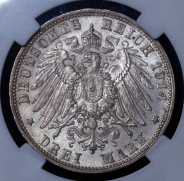 3 марки 1914 (Бавария) (в слабе) D