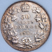 50 центов 1907 (Канада) (в слабе)