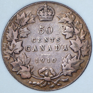 Набор из 2-х сер  50 центов 1910 (Канада) (в слабах)