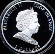 Набор из 4-х сер  монет 2 доллара 2011 "Год кролика" (Острова Кука) (в п/у)