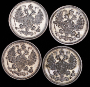 Набор из 4-х сер. монет 5 копеек