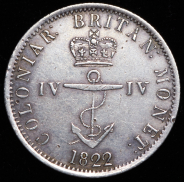 1/4 доллара 1822 (Британская Вест-Индия)