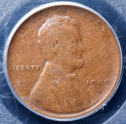 1 цент 1909 (США) (в слабе) S