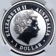1 доллар 2001 "Год Змеи" (Австралия)