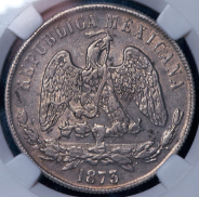 1 песо 1873 (Мексика) (в слабе)