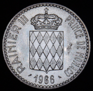 10 франков 1966 "110 лет вступлению на престол Чарльза III" (Монако)