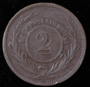 2 сентесимо 1869 (Уругвай)