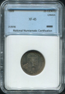 25 центов 1909 (Канада) (в слабе)