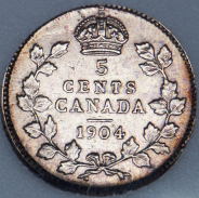 5 центов 1904 (Канада) (в слабе)