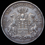 5 марок 1908 (Гамбург) J