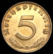 5 пфеннигов 1938 (Германия) D