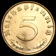 5 пфеннигов 1939 (Германия) A