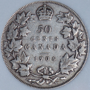 50 центов 1906 (Канада) (в слабе)