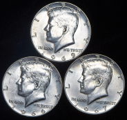 Набор из 3-х сер  монет 1/2 доллара (США)