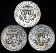 Набор из 3-х сер. монет 1/2 доллара (США)