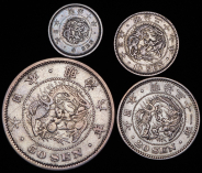 Набор из 4-х сер. монет (Япония)