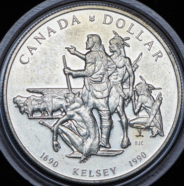 1 доллар 1990 "300 лет путешествию Генри Келси" (Канада)