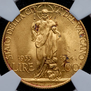 100 лир 1933 (Ватикан) (в слабе)