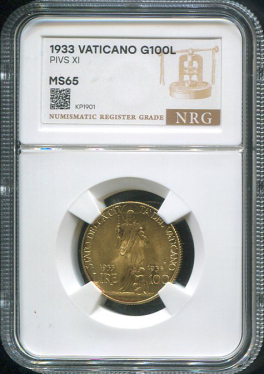 100 лир 1933 (Ватикан) (в слабе)