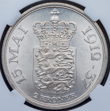 2 кроны 1937 (Дания) (в слабе)