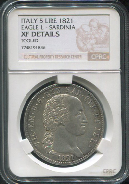 5 лир 1821 (Сардиния) (в слабе)