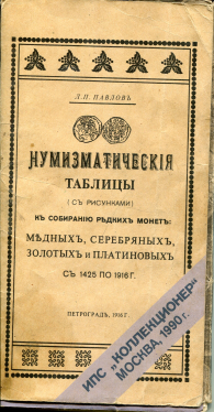 Книга Павлов Л.П. "Нумизматические таблицы. Монеты с 1425 по 1916 г." РЕПРИНТ